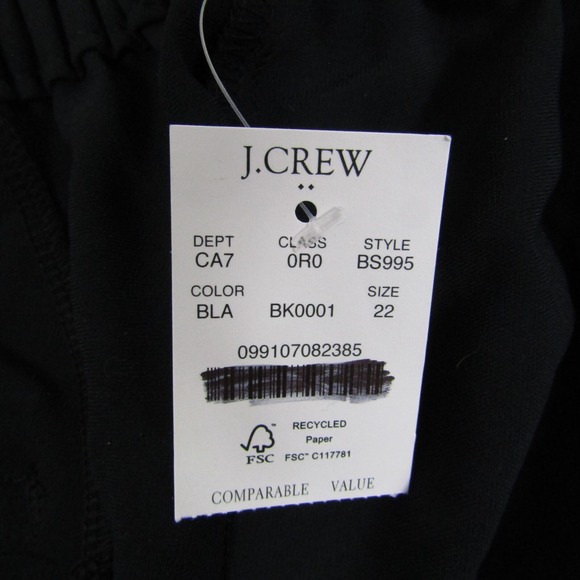 J Crew NEW NWT Womens 22 Black Jamie Pants Relaxed Fit Crop Tapered Leg - Picture 3 of 7